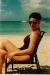 Cat on the beach in the British Virgin Islands, 1996